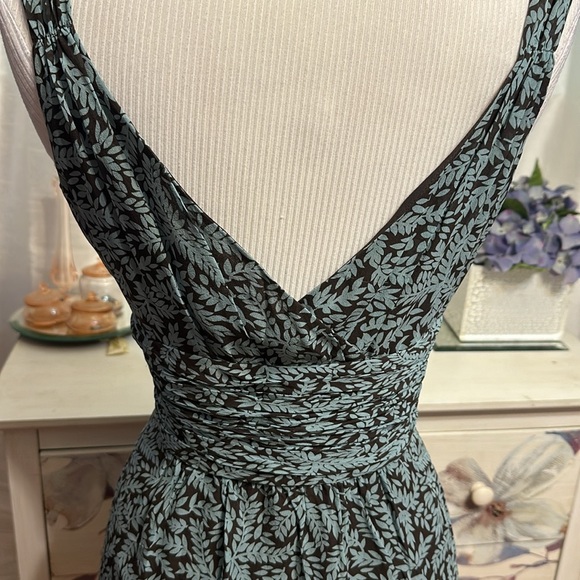 Ann Taylor Teal and Cocoa 100% Silk Dress - Picture 4 of 7